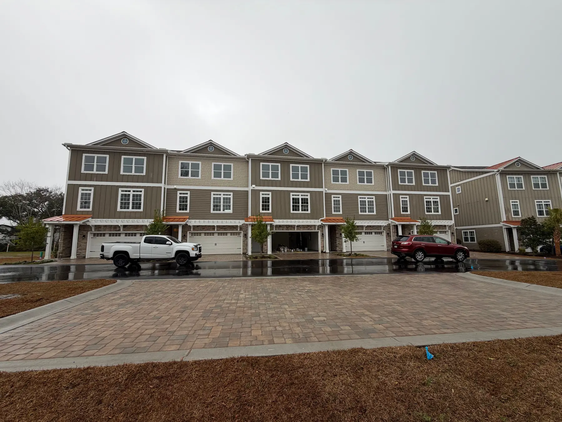 Completed streetscape after JMEC sitework for a townhouse subdivision expansion